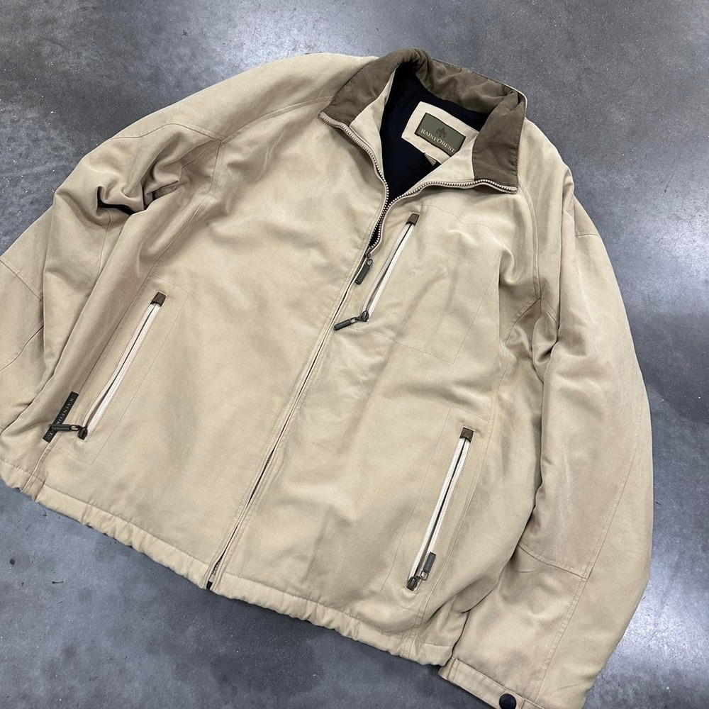 *SOLD* Rainforest tan outdoor workwear jacket with inner zip pockets Size XXL